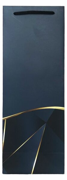 SET 10 pungi de cadou pentru sticla, 36x13x9 cm, model elegant bleumarin