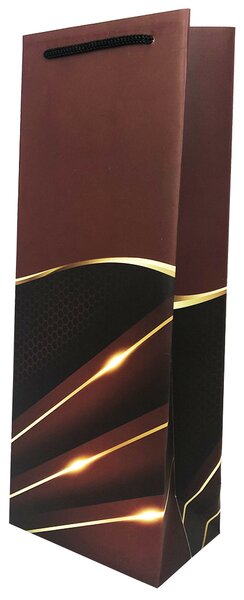 SET 10 pungi de cadou pentru sticla, 36x13x9 cm, model elegant visiniu