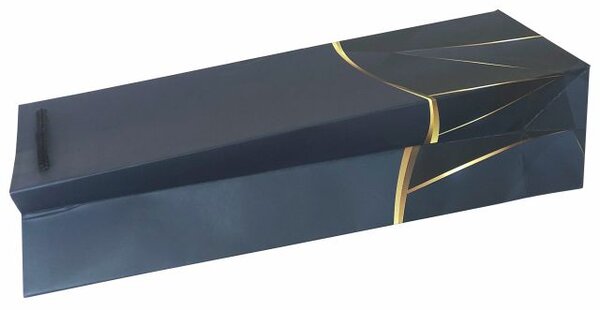 SET 10 pungi de cadou pentru sticla, 36x13x9 cm, model elegant bleumarin