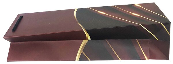 SET 10 pungi de cadou pentru sticla, 36x13x9 cm, model elegant visiniu