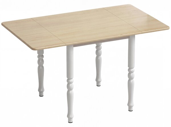 HOMCOM Masă Pliabilă pentru 2-6 Persoane, Extensibilă, Efect de Lemn, Finisaj Natural | Aosom Romania