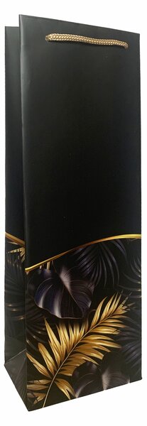 SET 10 pungi de cadou pentru sticla, 36x13x9 cm, model elegant negru