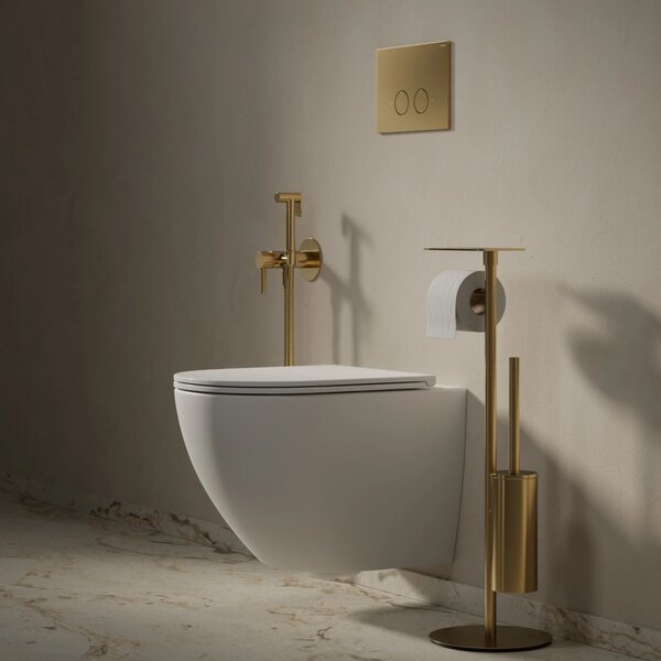 Set vas WC suspendat Omnires Ottawa Silent Power, cu capac quick release si soft close, alb mat