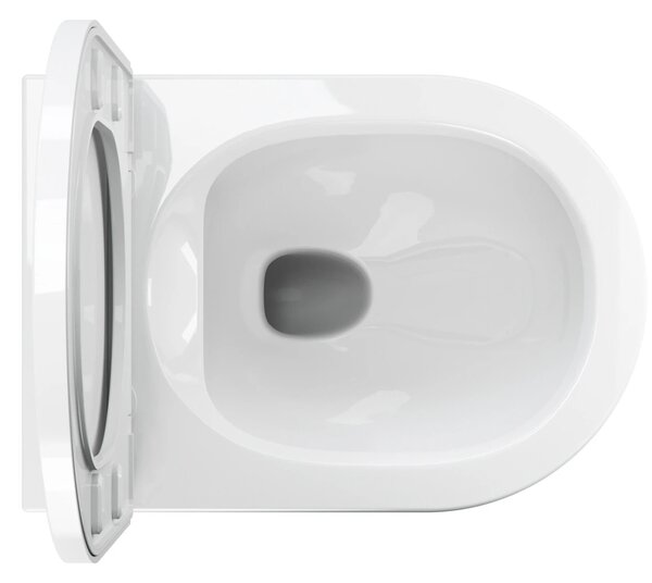 Set vas WC suspendat Omnires Tampa, cu capac quick release si soft close ,alb lucios