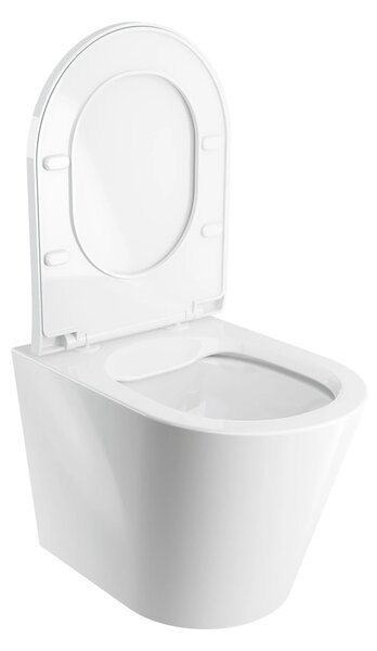Set vas WC suspendat Omnires Tampa, cu capac quick release si soft close ,alb lucios