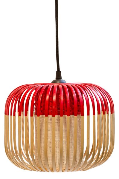 Lustră Pendul Forestier, Bamboo, reglabil, Roșu, Camera de zi, Bamboo, Design