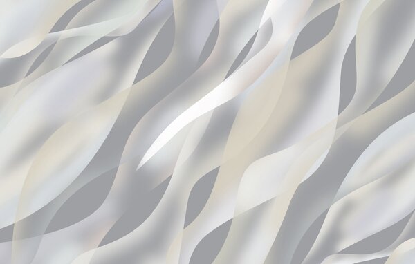 Tapet Valuri abstracte în nuanțe de gri și bej pe un fundal gri închis, Fototapet Abstract, w05758v2 : Uwalls.ro