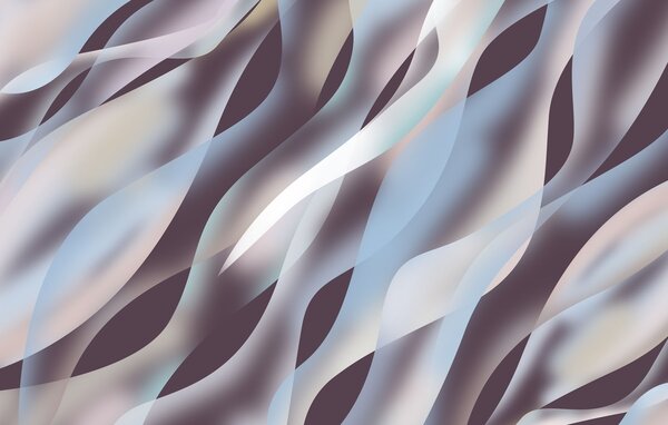 Tapet Valuri abstracte în nuanțe de albastru, roz și bej pe un fundal de culoarea vinetei închise, Fototapet Abstract, w05758v3 : Uwalls.ro