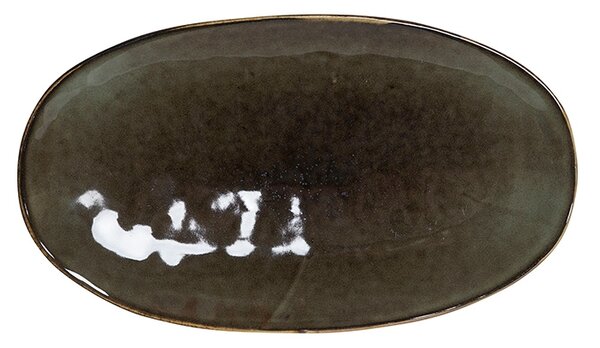 Platou Olive din ceramica, verde, 29x17 cm