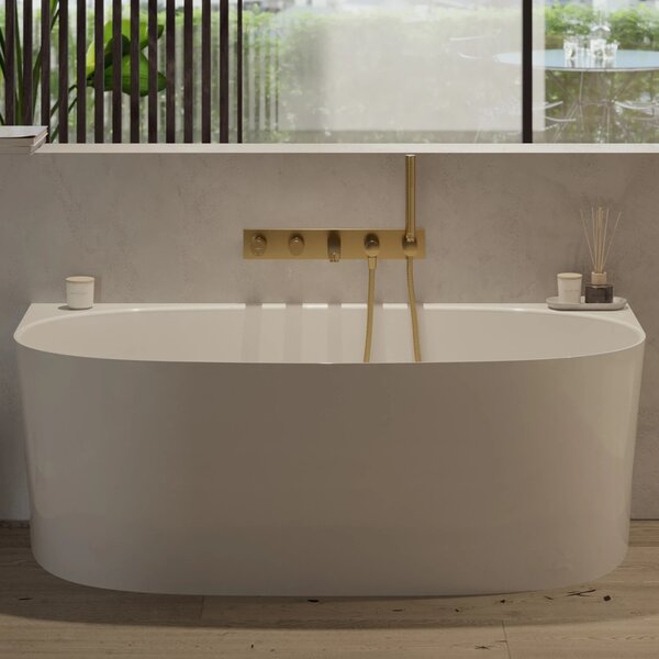 Cada freestanding, Omnires VALENCIA M+ , 158 x 86 cm, alb lucios