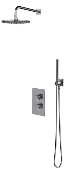 Set de dus incastrat Omnires CONTOUR, cu termostat, crom lucios