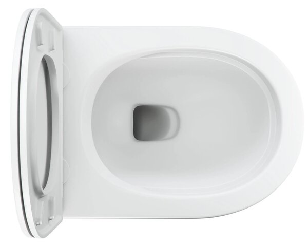 Set vas WC suspendat, Omnires Ottawa, cu capac quick release si soft close, alb mat