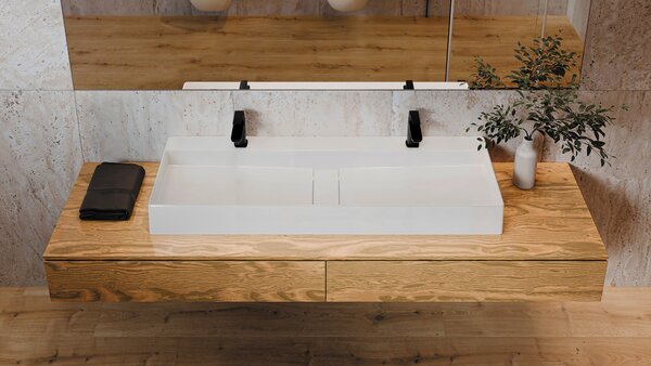 Deante Blur, lavoar blat granit 1200x400x120 mm, alb, DEA-CQB_AU2S