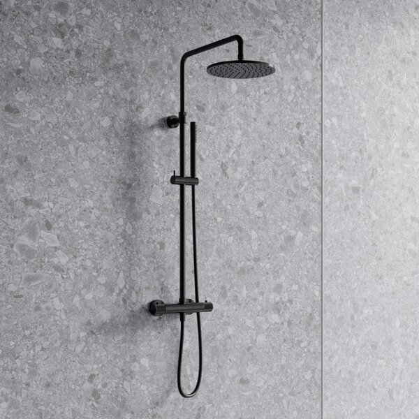 Coloana de dus cu termostat, Omnires CONTOUR, antracit periat