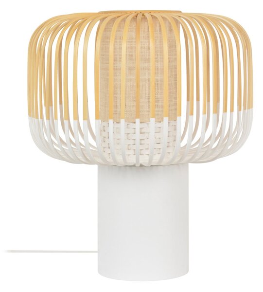 Lampă de masă Forestier, Bamboo, Alb, Camera de zi, Bamboo, Design