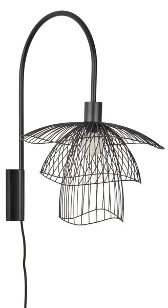 Lampă de perete Forestier, Papillon, Negru, Camera de zi, Metal, Design