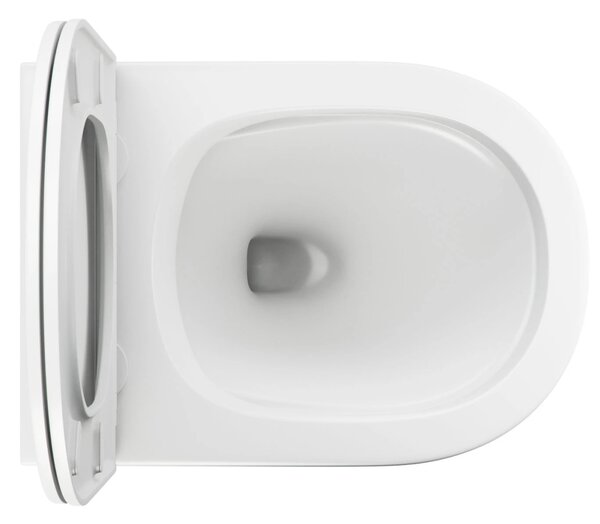 Set vas WC suspendat, Omnires Ottawa, cu capac quick release si soft close, alb mat