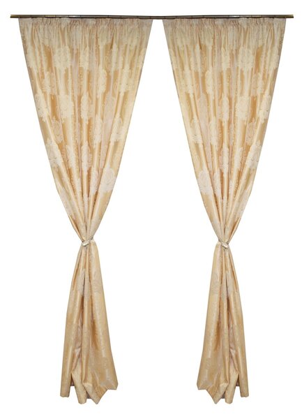 Set draperii tafta baroc ivory, 2x100x250 cm