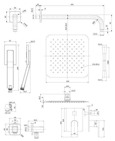Set de dus incastrat Omnires BARETTI, crom lucios