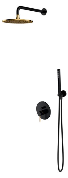 Set de dus incastrat Omnires Y, negru semi-mat / auriu lucios