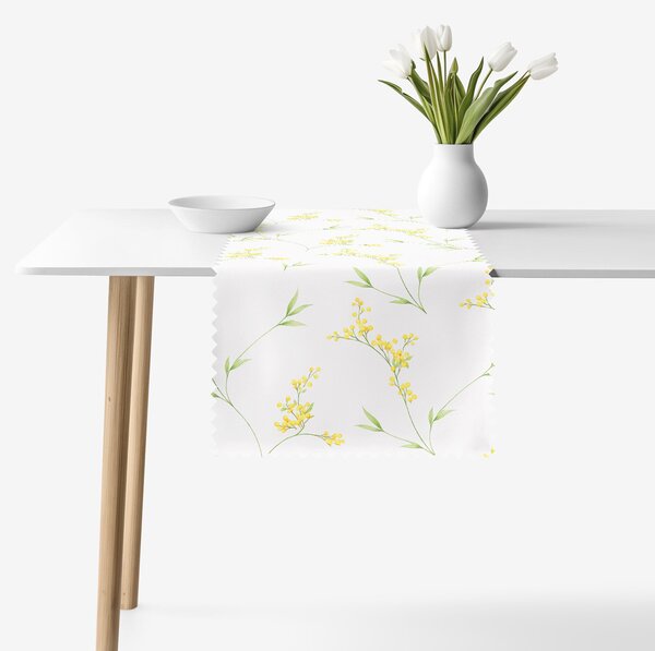 Goldea napron de masă teflonat - flori de mimoză 20x120 cm