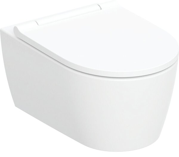 Geberit One vas wc cu capac soft-close agăţat fără margine cu spălare turbionară alb lucios 500.201.01.1