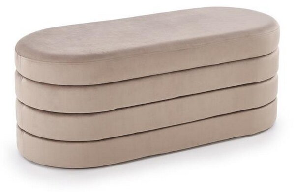 Bancheta CALPI, stofa catifelata bej, 110x46x42 cm
