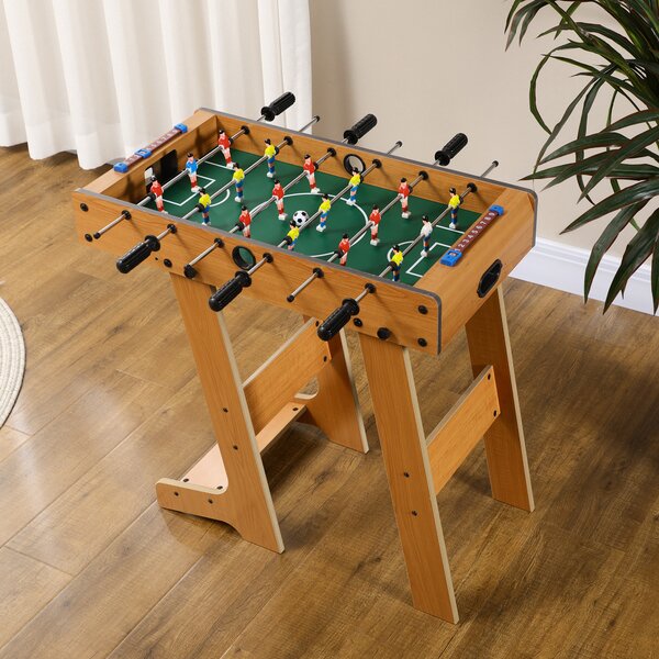 Fotbal- Biliard pliabil compact si pliabil din lemn, cu 18 jucatori, 69x37x70cm HOMCOM | Aosom Romania