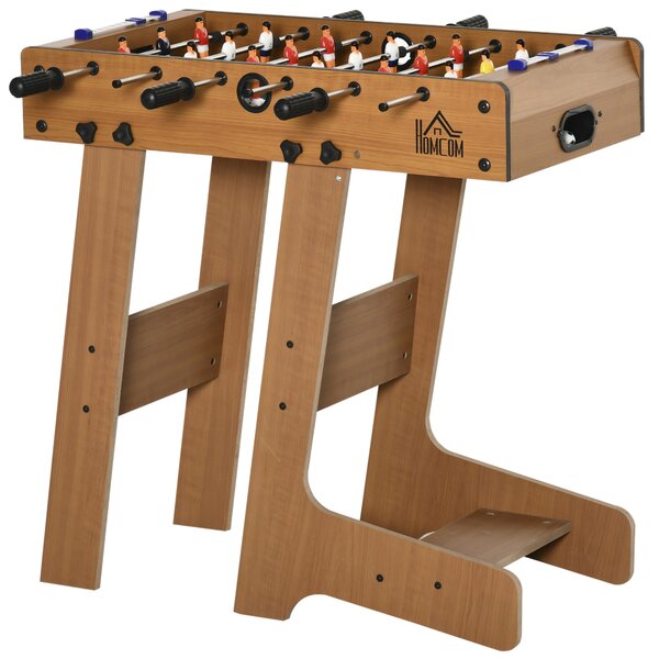 Fotbal- Biliard pliabil compact si pliabil din lemn, cu 18 jucatori, 69x37x70cm HOMCOM | Aosom Romania