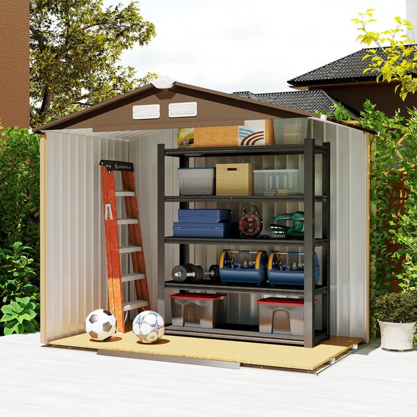 Casuta pentru Gradina, sopron pentru Unelte, magazie din Lamiera de Otel, pentru depozitare si organizare 213x127x185cm Outsunny | Aosom RO
