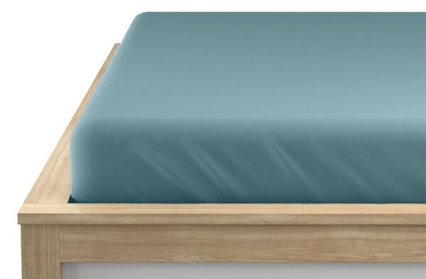 Cearsaf Jersey EXCLUSIVE cu elastic 180 x 200 cm turcoaz