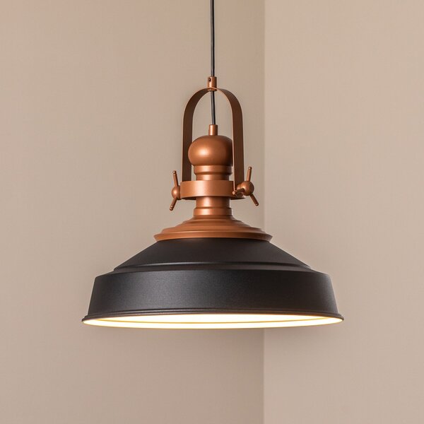 Opviq Lampă suspendată Craft, negru, metal, Ø 41 cm, E27, reglabil, Negru, Bucătărie, Metal, Design industrial