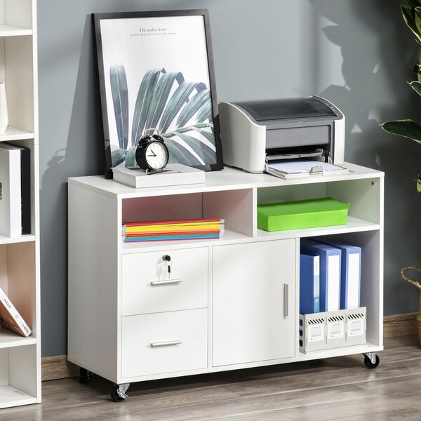 HOMCOM Mobilier Suport Imprimantă Dulapior Multifuncțional Design Compact și Elegant pentru Birou și Acasă | Aosom Romania