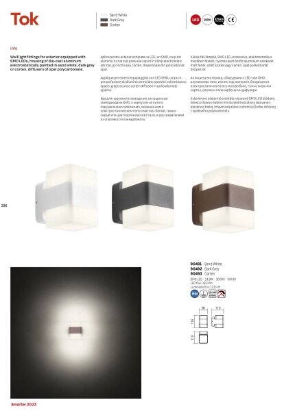 Aplică LED de exterior TOK LED/14,8W/230V IP44 antracit Redo 90492
