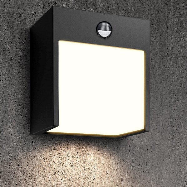 Aplică LED de exterior cu senzor BRILAGI TERNI LED/12W/230V negru IP54