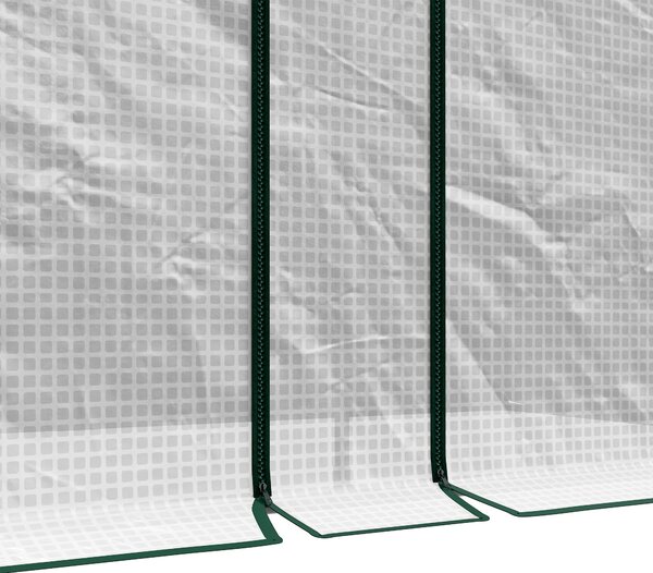 Outsunny Seră de Grădină, Seră pentru Plante cu 2 Uși Batante Rulante, Acoperire PE, Anti-UV, 2x1x1,78 m, Alb | Aosom Romania
