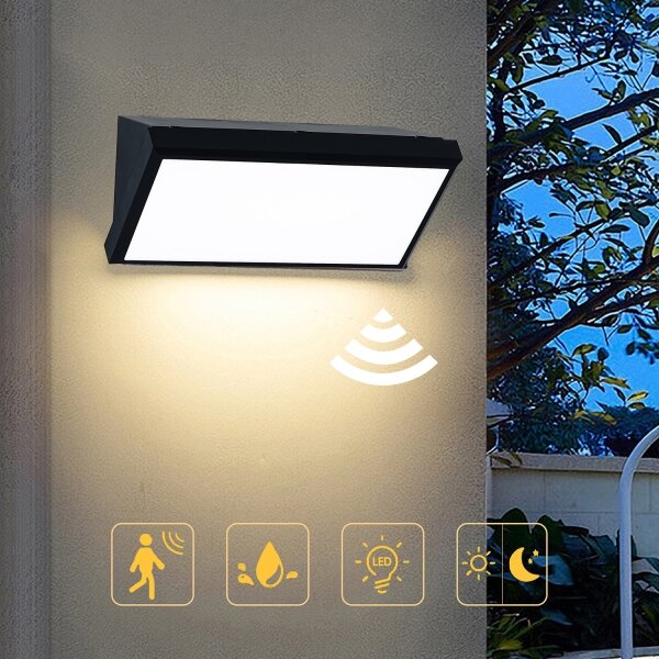 Brilagi - Aplică de perete LED pentru exterior cu senzor TRIANGLE LED/20W/230V, negru