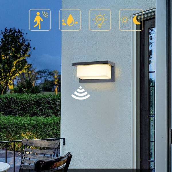 Aplică LED de exterior cu senzor Brilagi BRICKY LED/12W/230V antracit IP54
