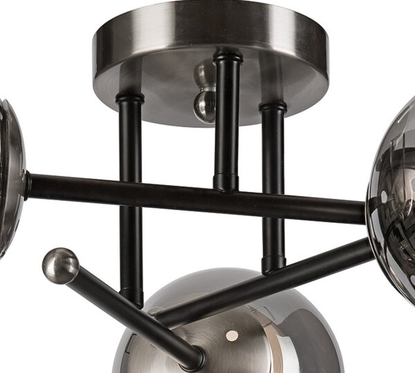 Lustră aplicată MALENA 3xE14/5W/230V negru/gri