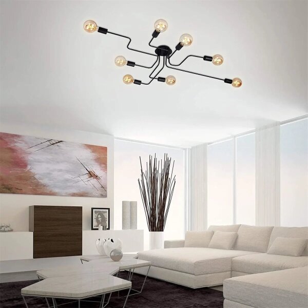 Lustră aplicată Briloner 2888-085 FARETTO 8xE27/60W/230V negru
