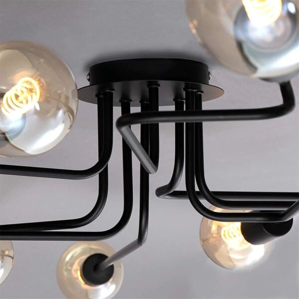 Lustră aplicată Briloner 2888-085 FARETTO 8xE27/60W/230V negru