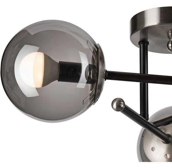 Lustră aplicată MALENA 3xE14/5W/230V negru/gri