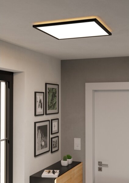 Plafonieră LED RGBW dimabilă de exterior Eglo 901468 ROVITO-Z 17W/230V 50x50 cm IP44 negru