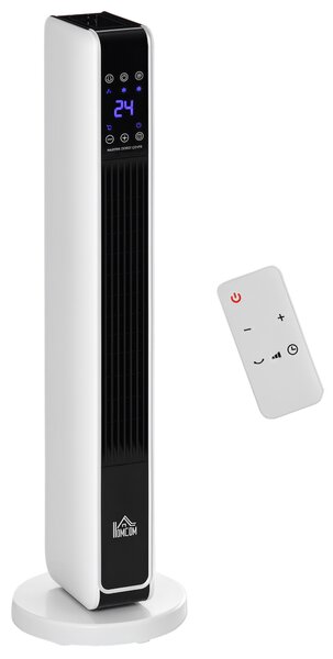 HOMCOM Încălzitor electric oscilant 1100/2200 W PTC — telecomandă, temporizator 8h | Aosom Romania