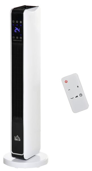 HOMCOM Încălzitor electric oscilant 1100/2200 W PTC — telecomandă, temporizator 8h | Aosom Romania