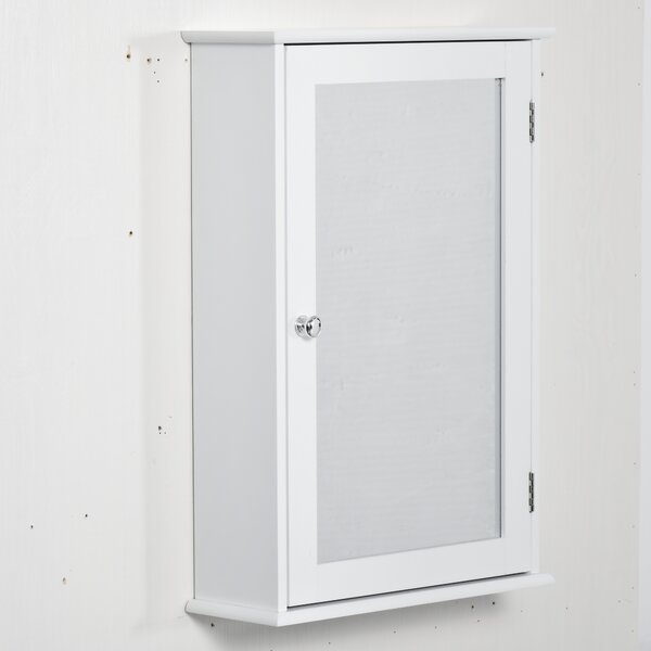 Kleankin Dulap de Baie cu Oglindă – Dulap cu Oglindă – Dulap pentru WC – 1 Ușă, 2 Rafturi – MDF Alb și Sticlă | Aosom Romania