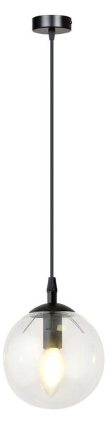 Lustră pe cablu COSMO 1xE14/10W/230V d. 14 cm negru/transparent
