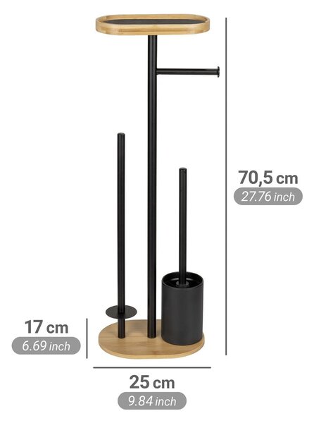 Suport pentru hârtie igienică negru/în culoare naturală din oțel Pomarolo – Wenko
