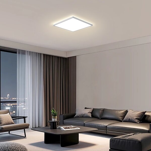 Brilagi - Plafonieră LED pentru baie ULTRA SLIM, 24 W, 230 V, 42x42 cm, argintie, IP54