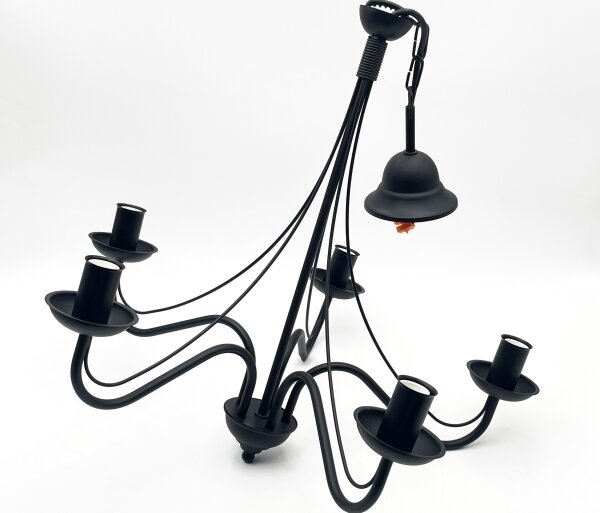 Candelabru cu lanț ANTON 5xE14/15W/230V negru